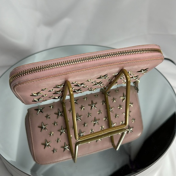 JIMMY CHOO FILIPA Star-embossed Leather Wallet Pink & Gold Leather Signat… - Picture 10 of 17